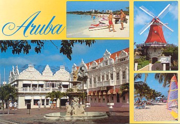 Featured is a recent postcard image of Aruba in the Dutch Caribbean.  The original unused postcard is for sale in The unltd.com Store.